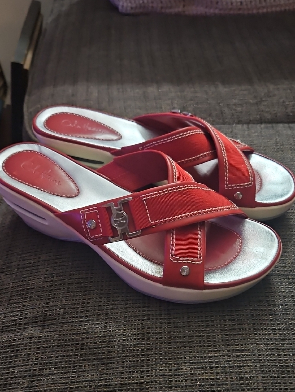 Cole Haan Shira Nike Air Series Red Criss-cross Sandal Size 7.5B
